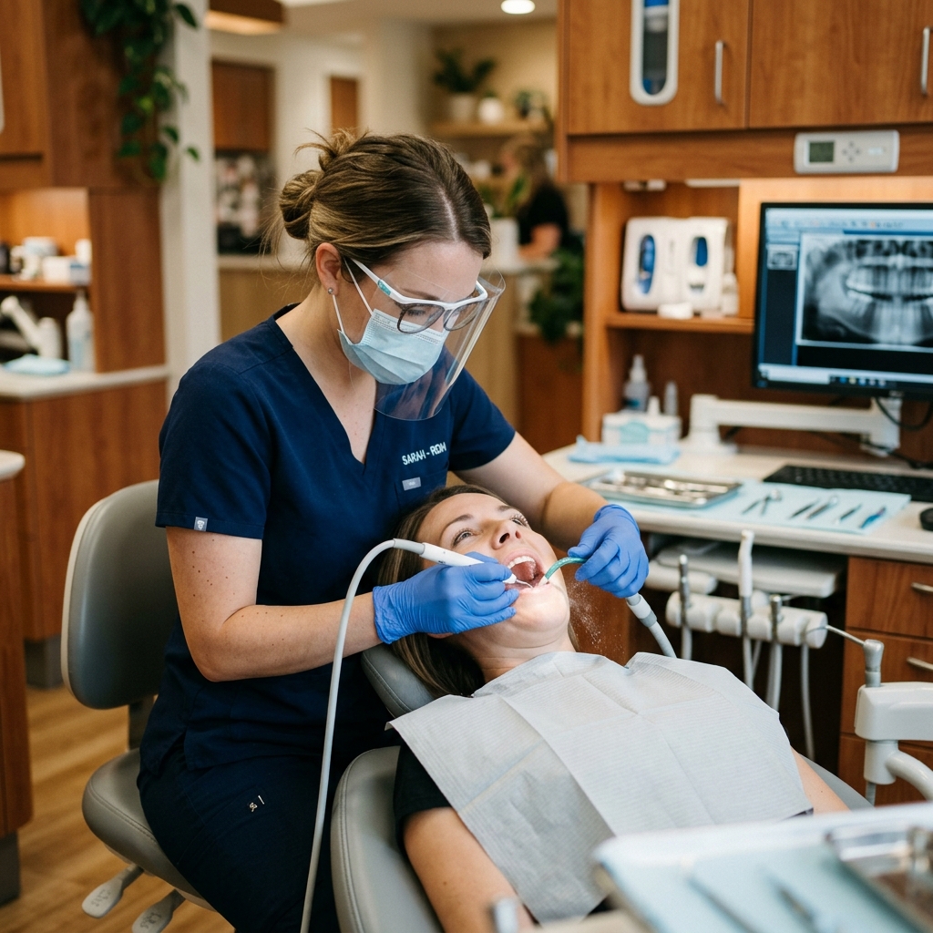 Professional dental cleaning treatment
