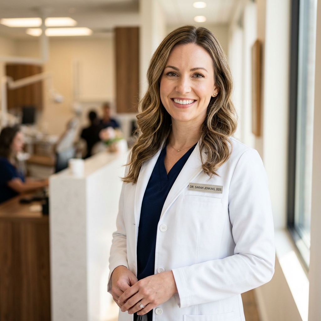 Dentist providing dental care